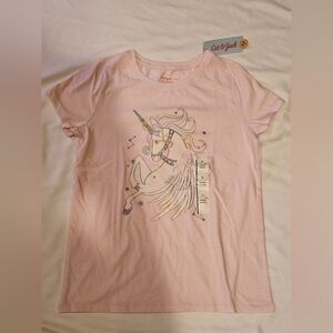 Cat & Jack Kids Pink Unicorn Tee- Large (10/12)- NWT